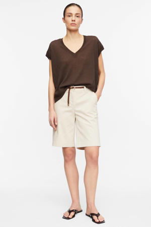 regular high waist chino short ecru