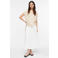 comma mouwloze top met linnen beige