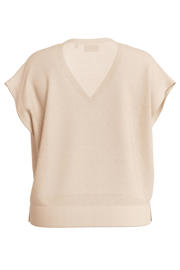 thumbnail: comma mouwloze top met linnen beige