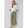 s.Oliver wide leg high waist culotte kaki met textuur
