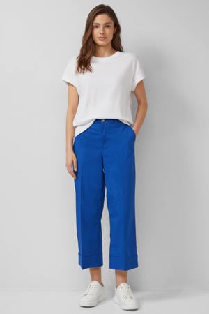 wide leg cropped broek blauw