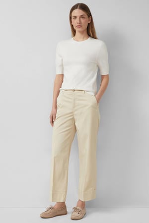 wide leg cropped broek ecru