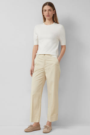 wide leg cropped broek ecru