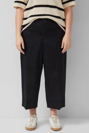 wide leg high waist culotte zwart