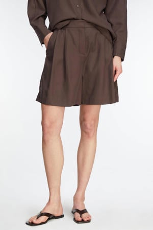 high waist short donkerbruin