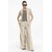 comma gilet met linnen beige