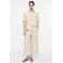 comma linnen wide leg broek - beige