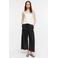 comma linnen wide leg fit culottebroek - zwart