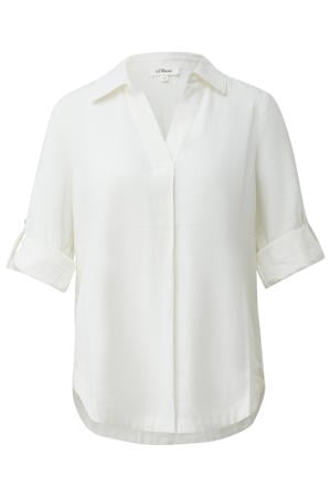 blouse met linnen wit