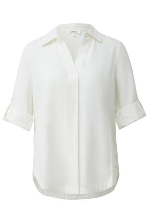 blouse met linnen wit