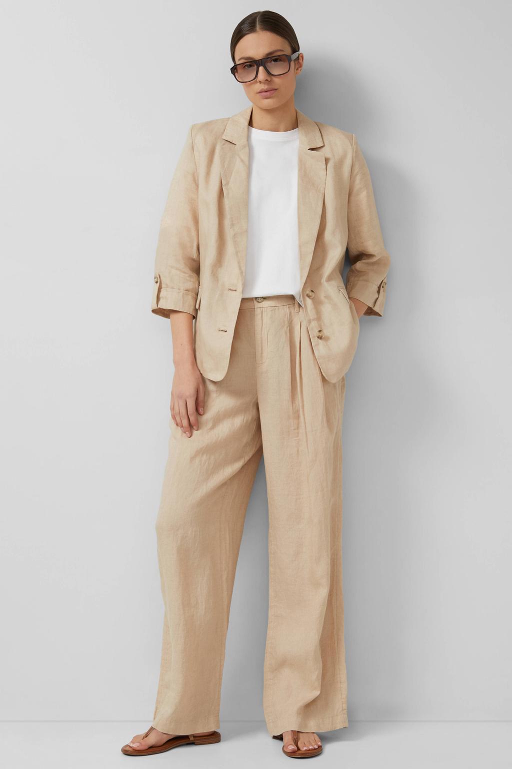 s.Oliver regular blazer met linnen