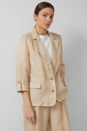 regular blazer met linnen