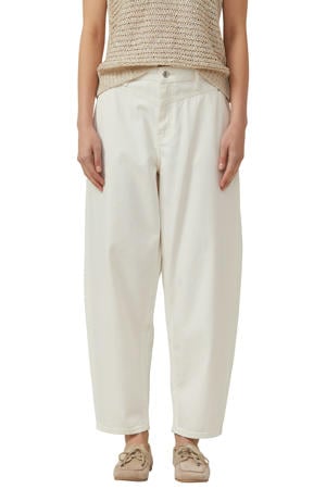 high waist cropped jeans beige