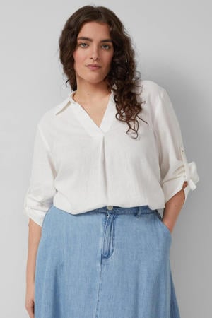 blouse met linnen ecru