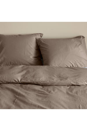 katoenen lits-jumeaux dekbedovertrek 240x220 cm - taupe