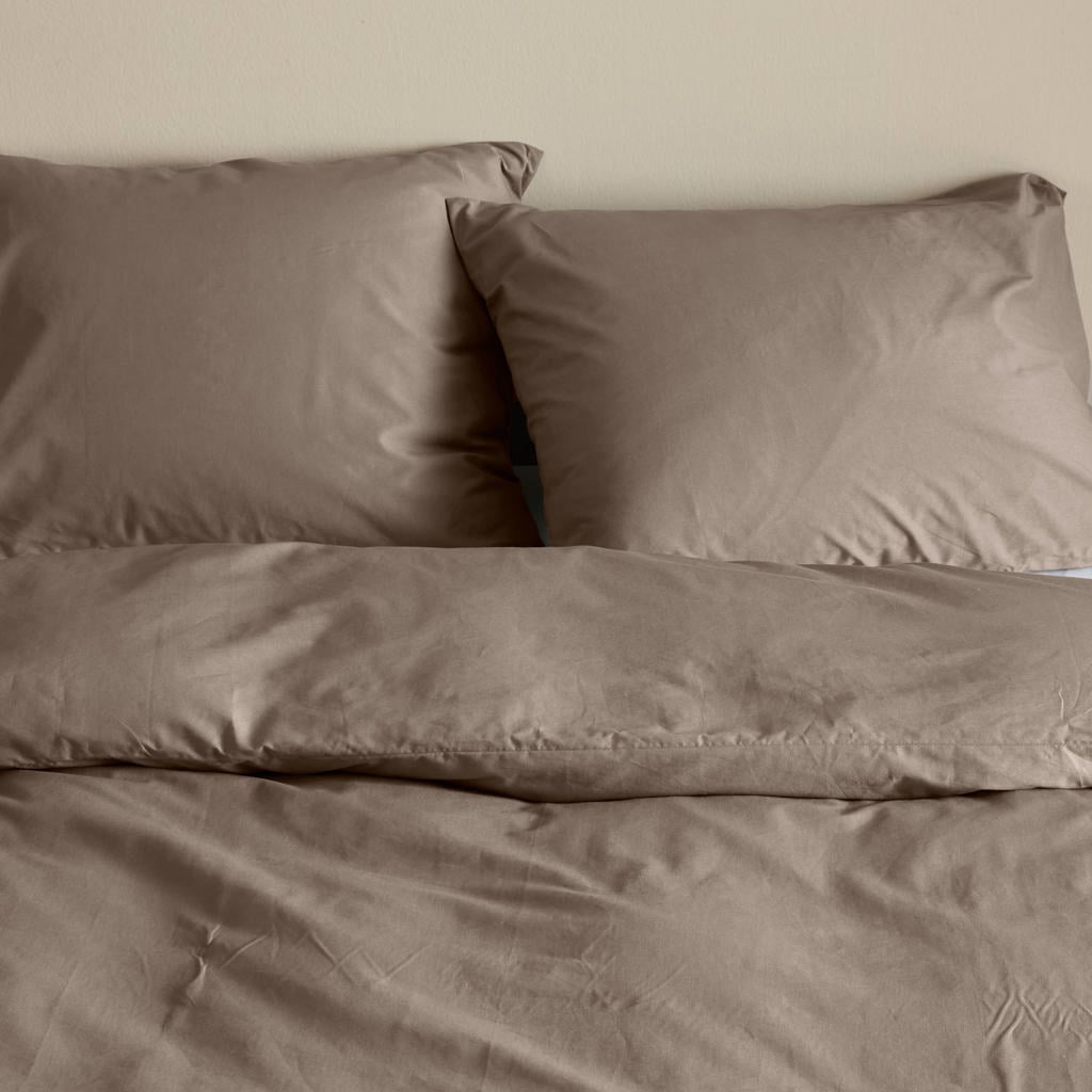 NOUS Living katoenen lits-jumeaux dekbedovertrek 240x220 cm - taupe