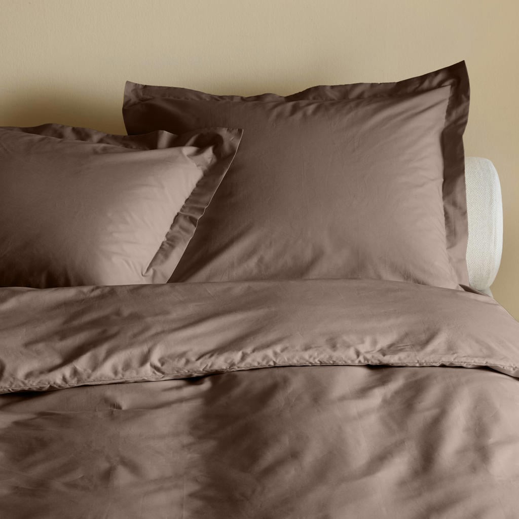 Studio LIVIT percale katoenen lits-jumeaux dekbedovertrek 240x220 cm - donkerbruin