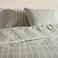 NOUS Living katoenen gestreepte lits-jumeaux dekbedovertrek 240x220 cm - groen/gebroken wit