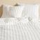 NOUS Living katoenen gestreepte lits-jumeaux dekbedovertrek 240x220 cm - donkerbruin/offwhite