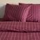 NOUS Living katoenen gestreepte lits-jumeaux dekbedovertrek 240x220 cm - donkerrood/roze
