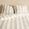 NOUS Living katoenen gestreepte lits-jumeaux dekbedovertrek 240x220 cm - zand/offwhite