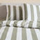 NOUS Living katoenen gestreepte 1-persoons dekbedovertrek 140x200 cm - groen/offwhite