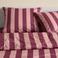 NOUS Living katoenen gestreepte lits-jumeaux dekbedovertrek 240x220 cm - donkerrood/roze
