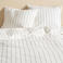 NOUS Living katoenen gestreepte 2-persoons dekbedovertrek 200x200 cm - donkerbruin/offwhite