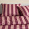 NOUS Living katoenen gestreept 1-persoons dekbedovertrek 140x200 cm - donkerrood/roze
