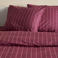 NOUS Living katoenen gestreepte 2-persoons dekbedovertrek 200x200 cm - donkerrood/roze