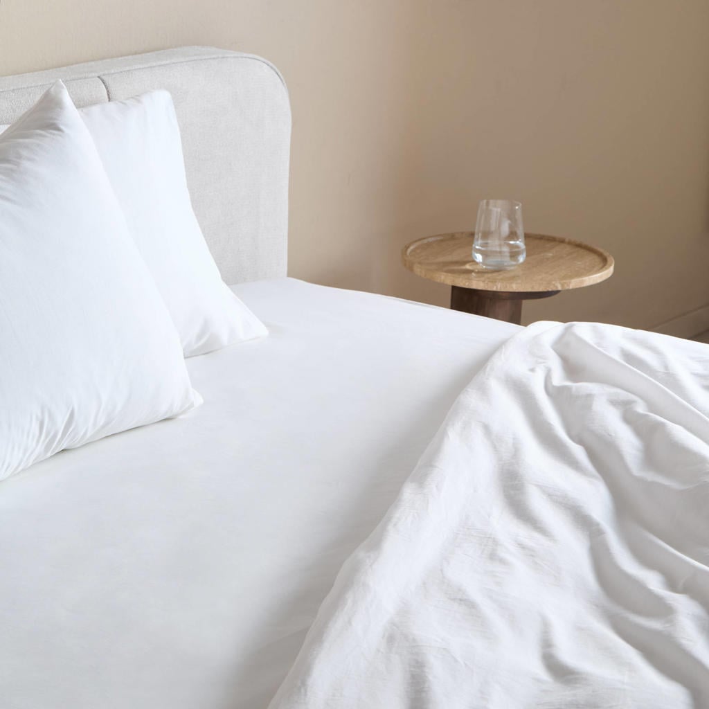 NOUS Living percale katoenen hoeslaken (tot 25 cm) - wit