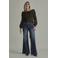 Para Mi denim flared broek - donkerblauw