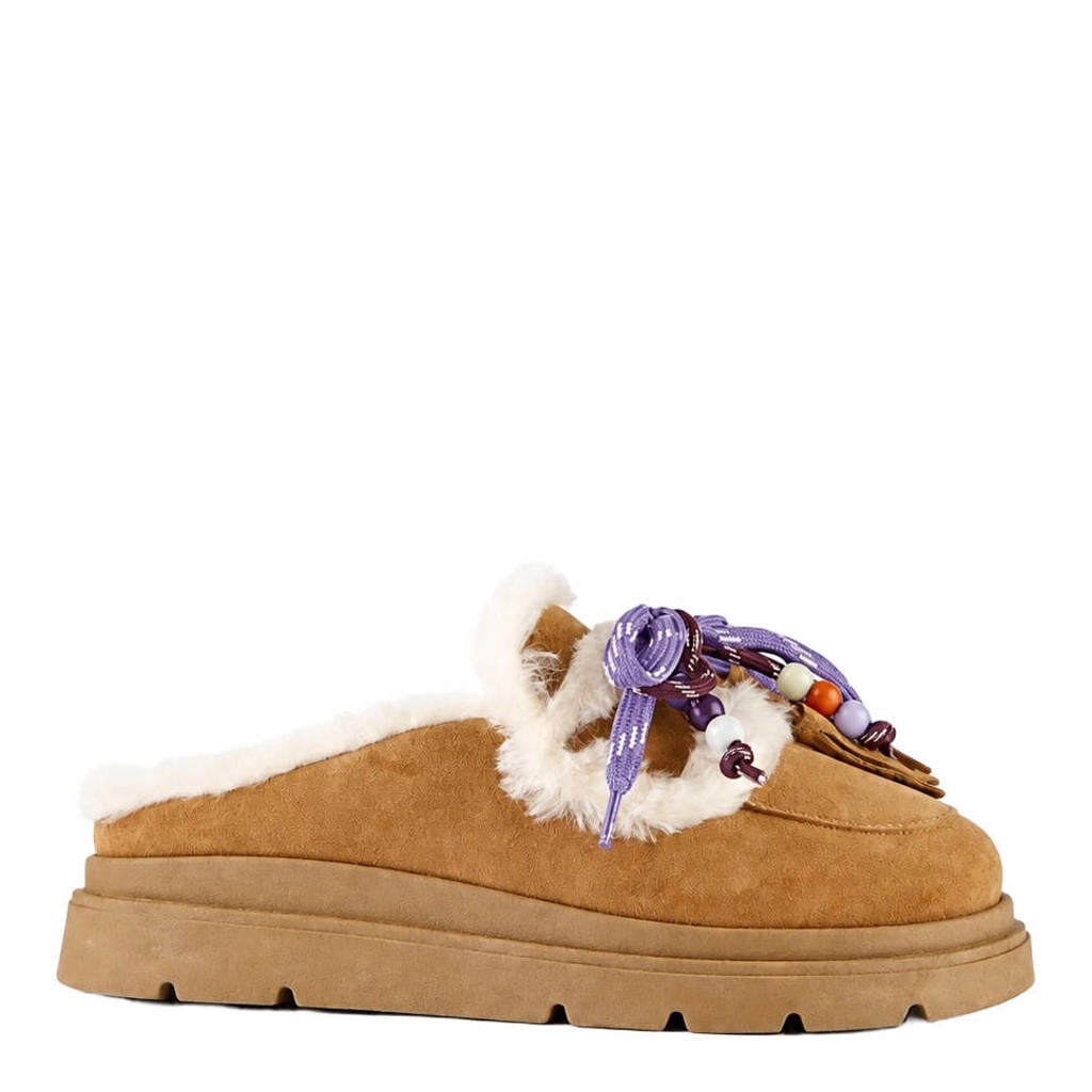DWRS Nova leren clogs - cognac