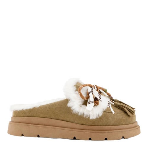 DWRS Nova leren clogs groen
