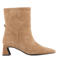 DWRS leren enkellaarzen met blokhak - beige