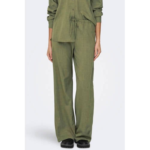 JDY wide leg regular waist casual broek olijfgroen afbeelding