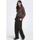 JDY wide leg high waist casual broek donkerbruin