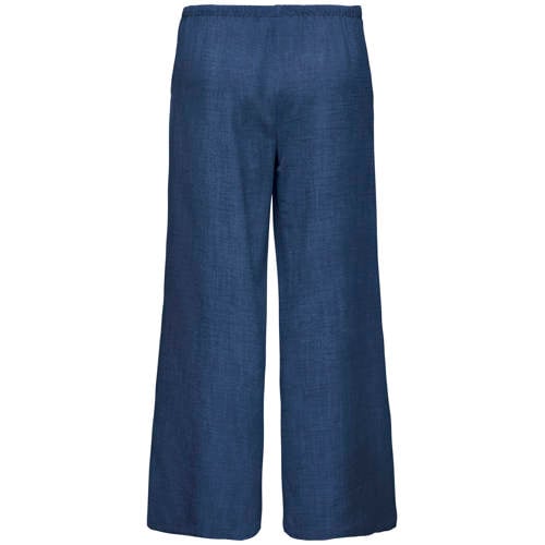 JDY wide leg regular waist casual broek dark blue denim afbeelding