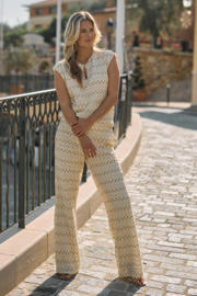 thumbnail: NUKUS wide leg regular waist broek ecru
