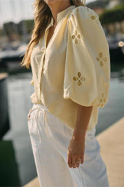 thumbnail: NUKUS blouse broderie lichtgeel