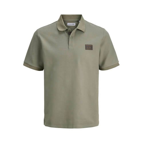 JACK & JONES regular polo met textuur groen afbeelding