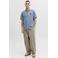 JACK & JONES regular polo met textuur blauw
