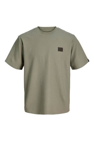 relaxed T-shirt met textuur groen