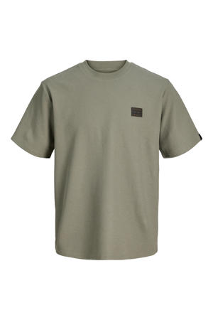 relaxed T-shirt met textuur groen