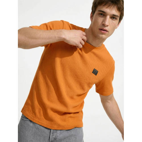 JACK & JONES relaxed T-shirt met textuur oranje afbeelding