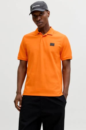 regular polo met textuur oranje