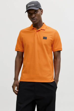 regular polo met textuur oranje