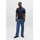 JACK & JONES regular polo met textuur donkerblauw