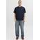 JACK & JONES relaxed T-shirt met textuur donkerblauw