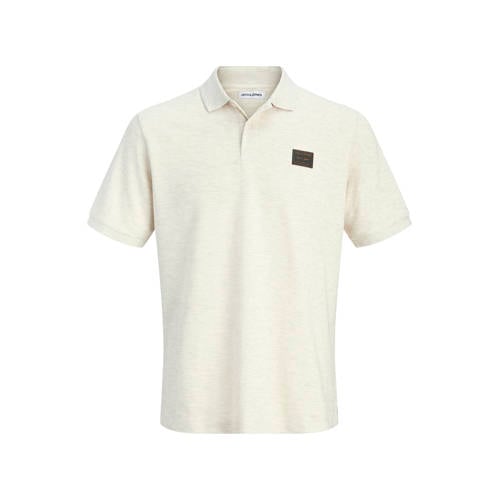 JACK & JONES regular polo met textuur ecru afbeelding